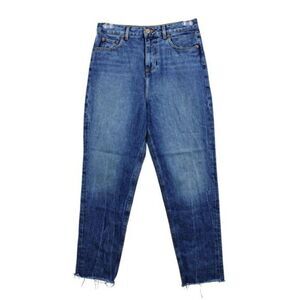 ASOS Remo Jeans Relaxed Fit Tapered Leg Raw Hem Straight High-Rise Women’s 30x29